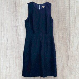 J CREW Navy Blue Lace Midi Sleeveless Fitted Sheath Dress Lined Wedding Formal 2
